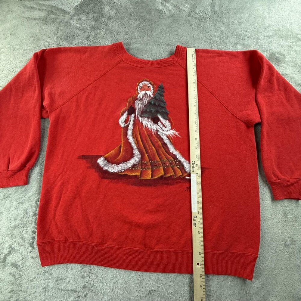 Vintage Christmas Moses Sweatshirt Womens XL Santa Claus 90s Y2K Christianity - Picture 9 of 16